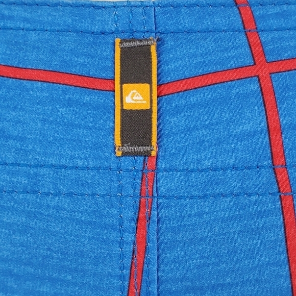 Quiksilver Waterman Blue Red Hybrid 9” Trunks Board Shorts Drawstrings Mens 31 - Picture 5 of 12